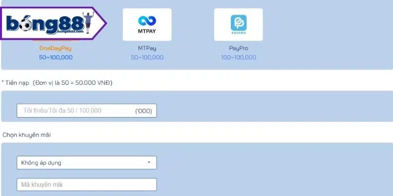 Hướng dẫn nạp tiền Bong88 với các phương thức an toàn, bảo mật Một số lưu ý khi nạp tiền tại Bong88
